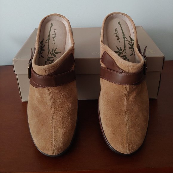 EASY SPIRIT Leather Suede Clogs Escydonia Womens Size 9 M Tan - Picture 5 of 7